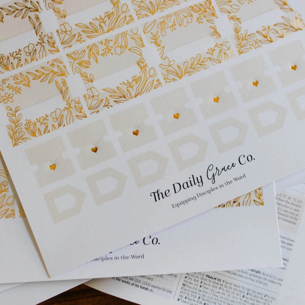 Gold Foil Bible Tabs- Cream