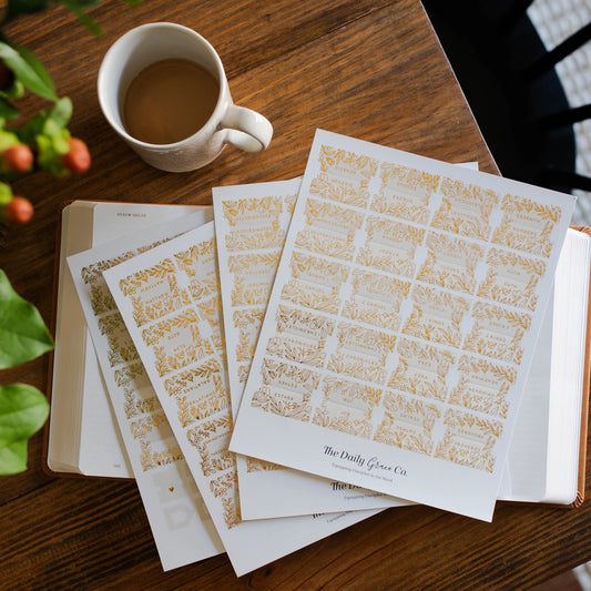 Gold Foil Bible Tabs- Cream