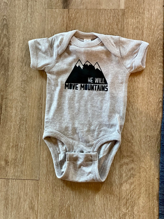 He Will Move Mountains onesie