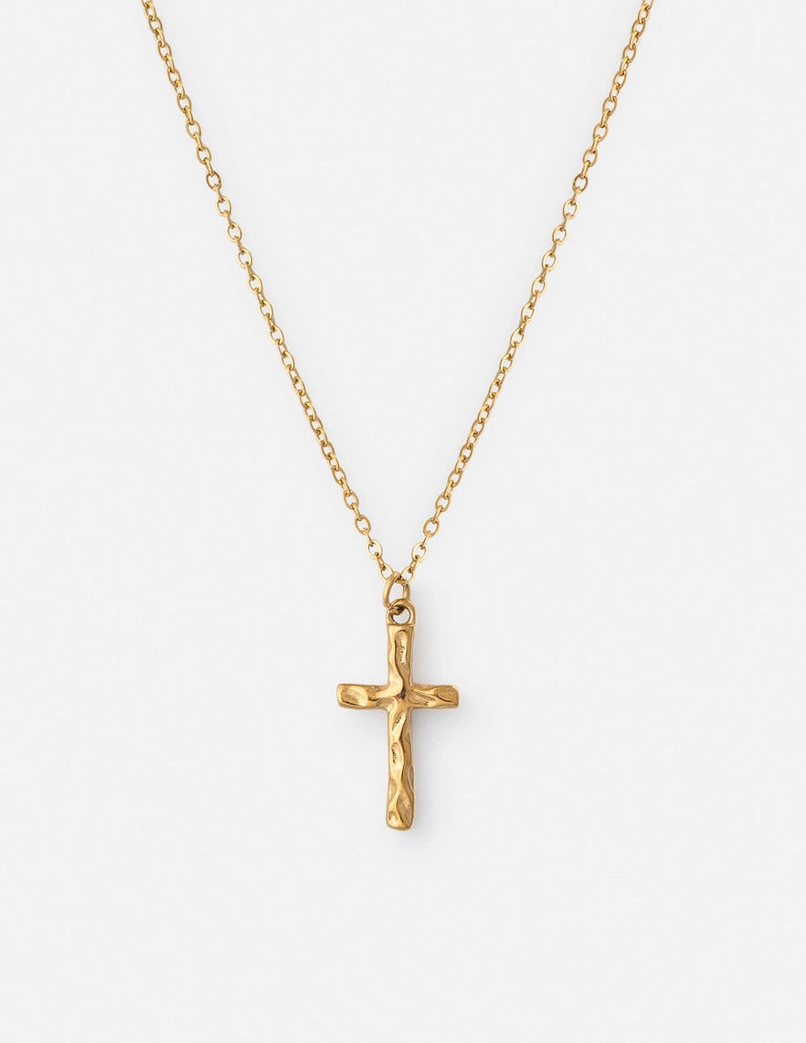 Textured Cross Necklace
