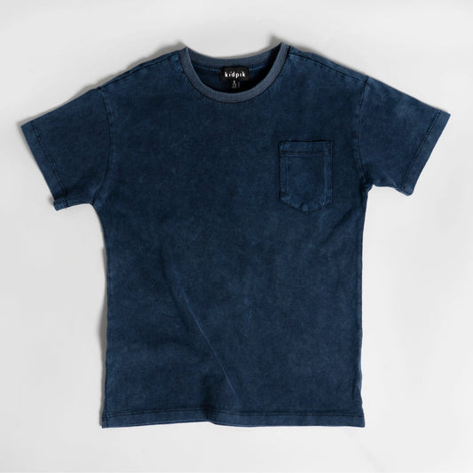 Oversized Pocket Tee- Navy