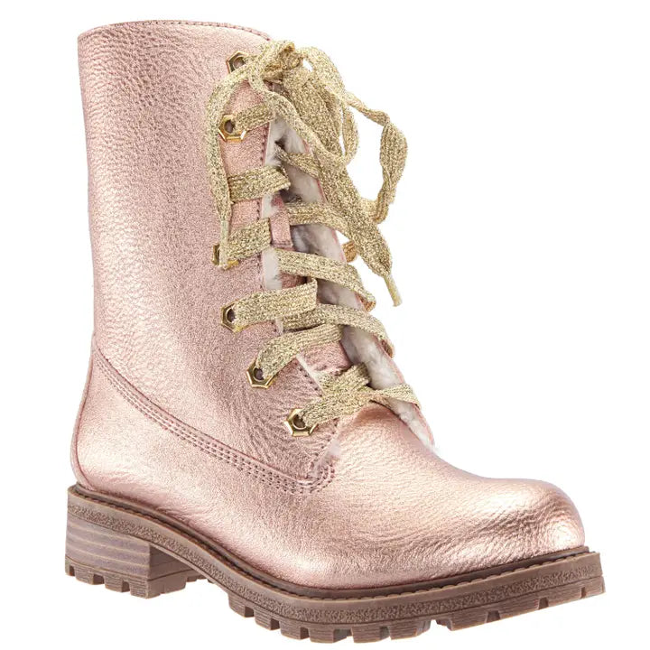Metallic Combat Boots