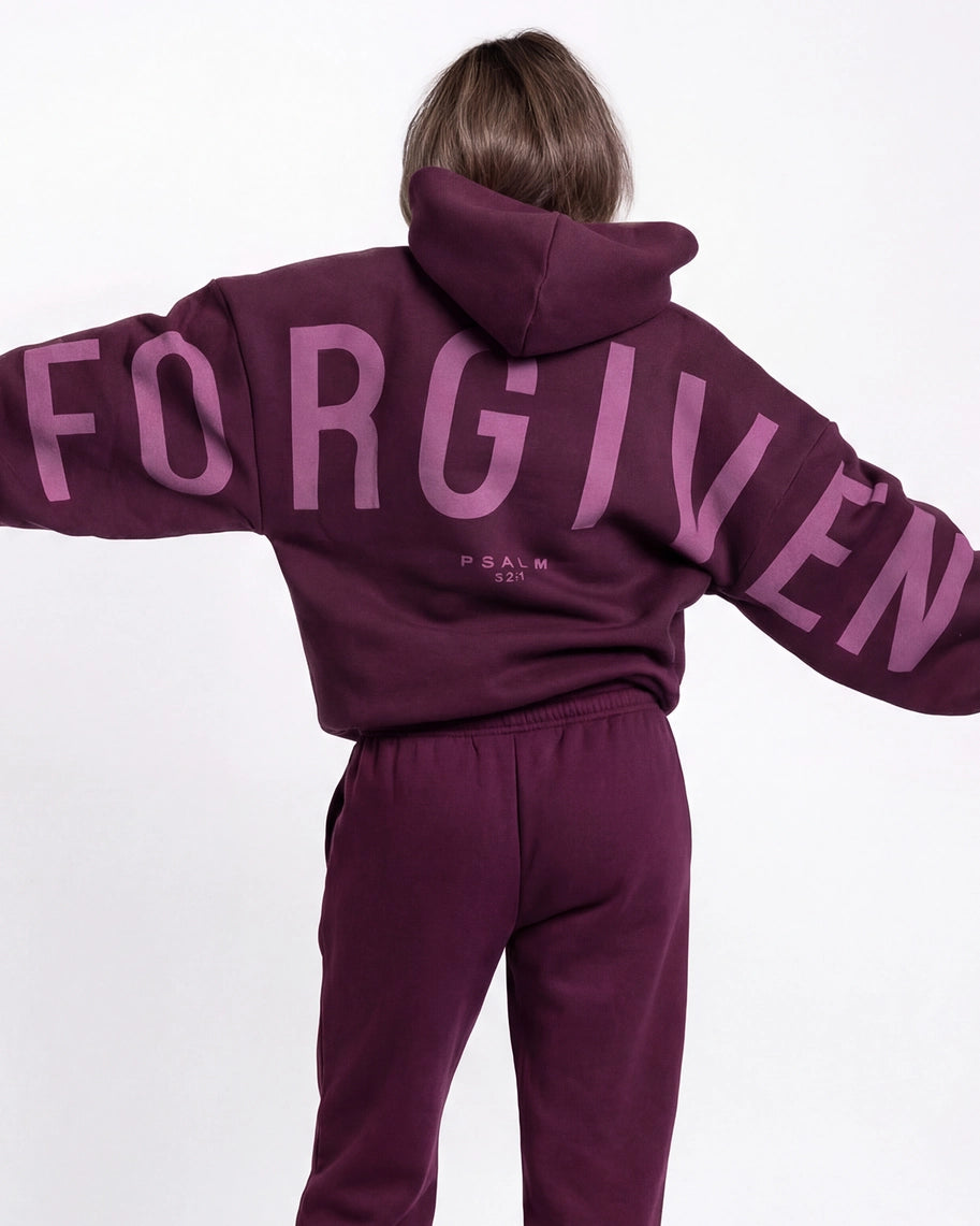 Forgiven Hoodie- Dark Cherry