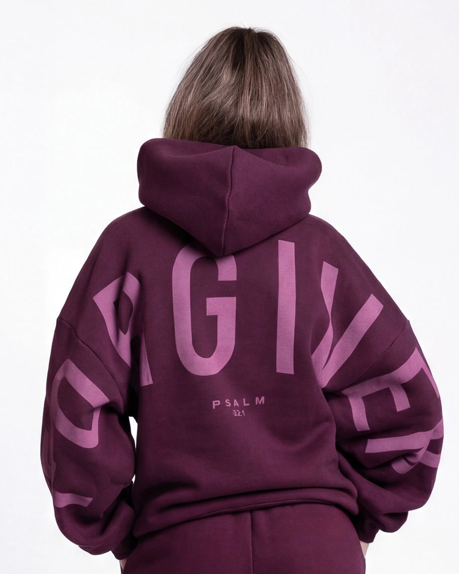 Forgiven Hoodie- Dark Cherry