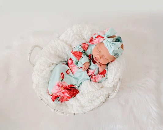 Teal Rose Gown and Bow