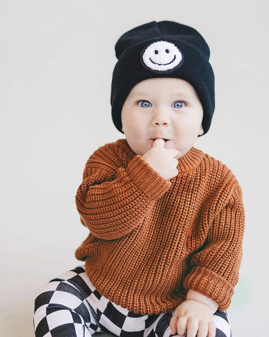 Smiley Beanie- Black