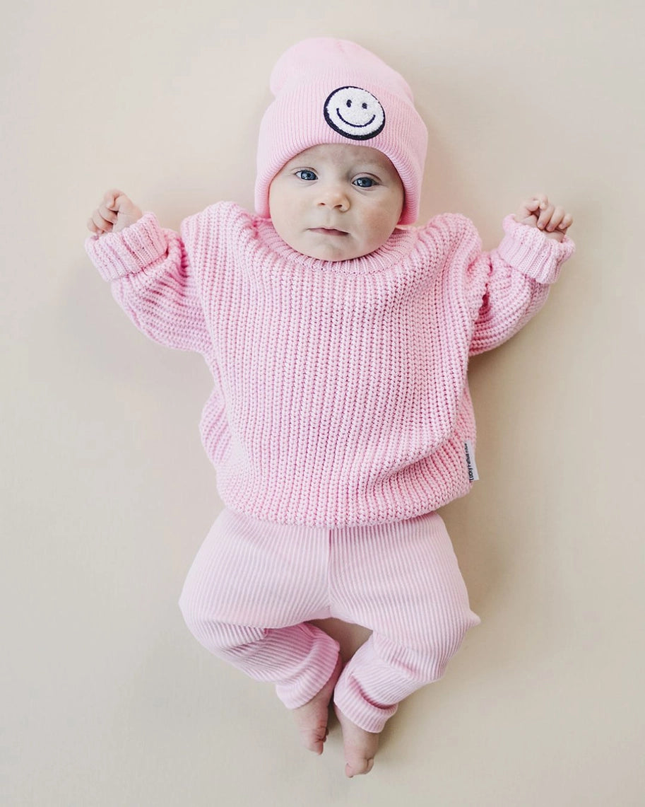Smiley Beanie- Pink