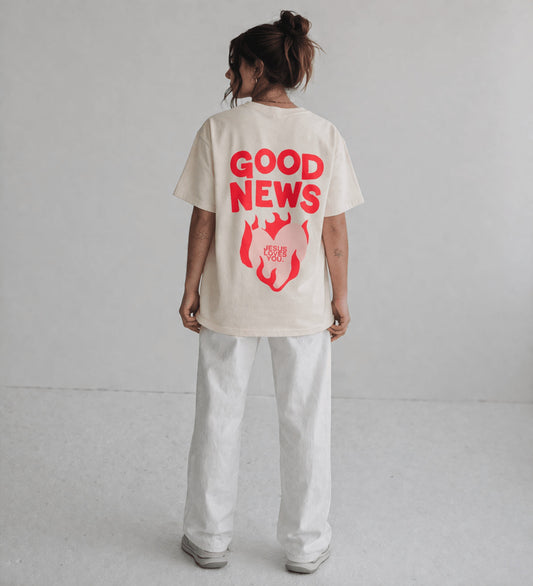 Good News Tee- Sand