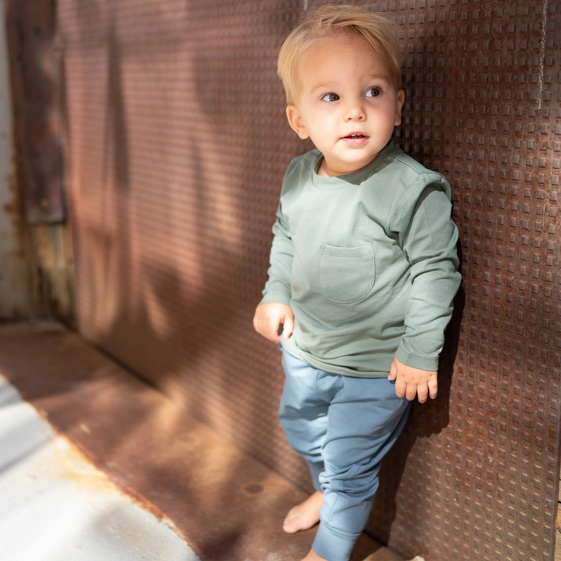 Charie Long Sleeve Pocket Shirt- Thyme