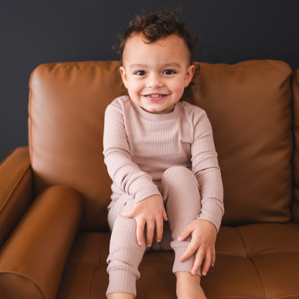 Organic Cotton Ribbed Set- Mocha