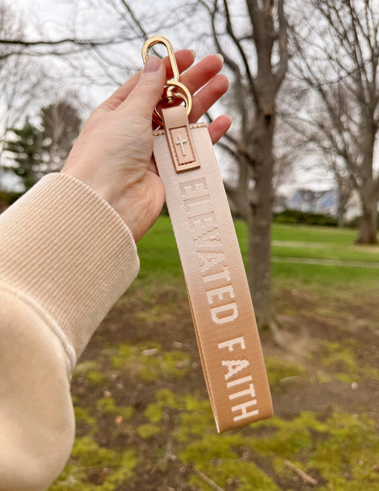 Elevated Faith Keychain- Sandstone