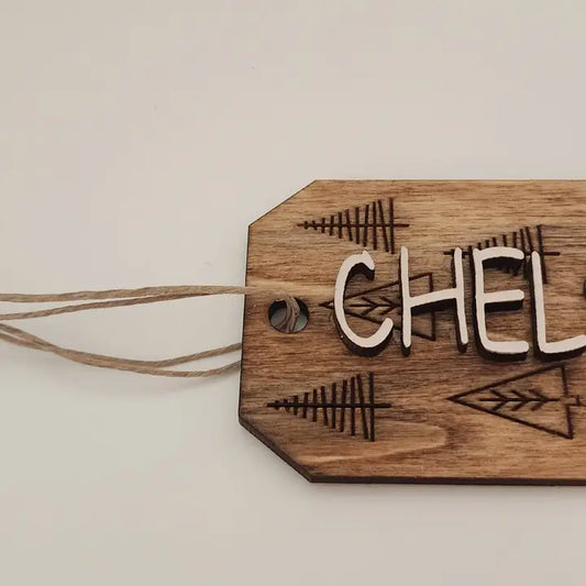 Stocking Name Tags- Engraved Trees