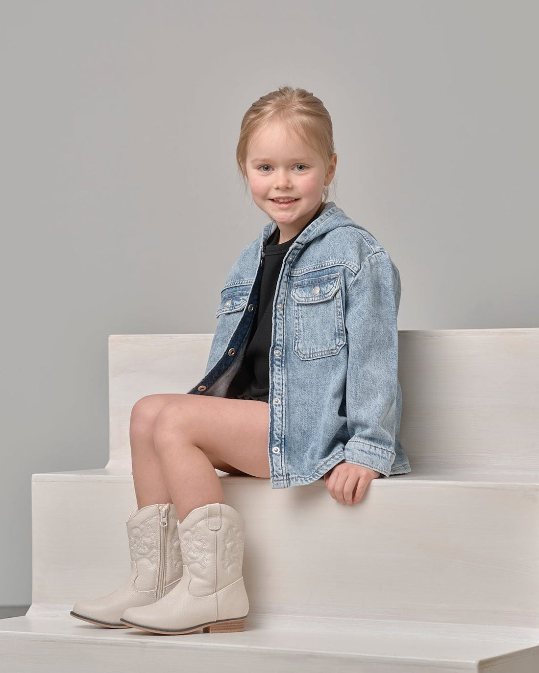 Little Bipsy Hooded Denim Jacket