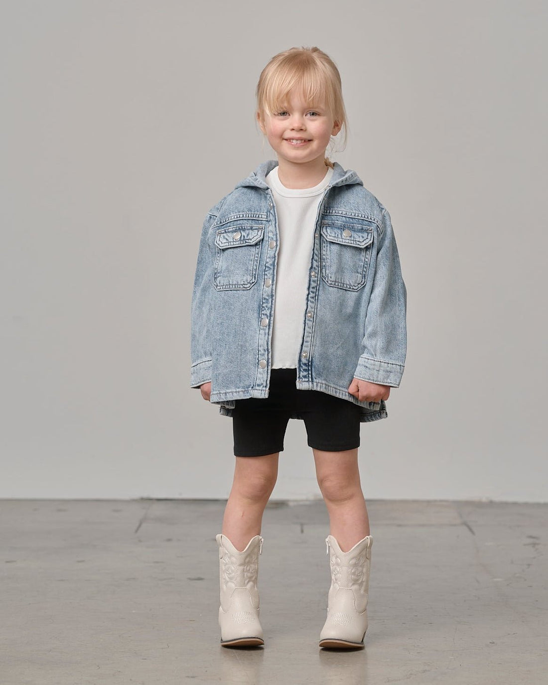 Little Bipsy Hooded Denim Jacket