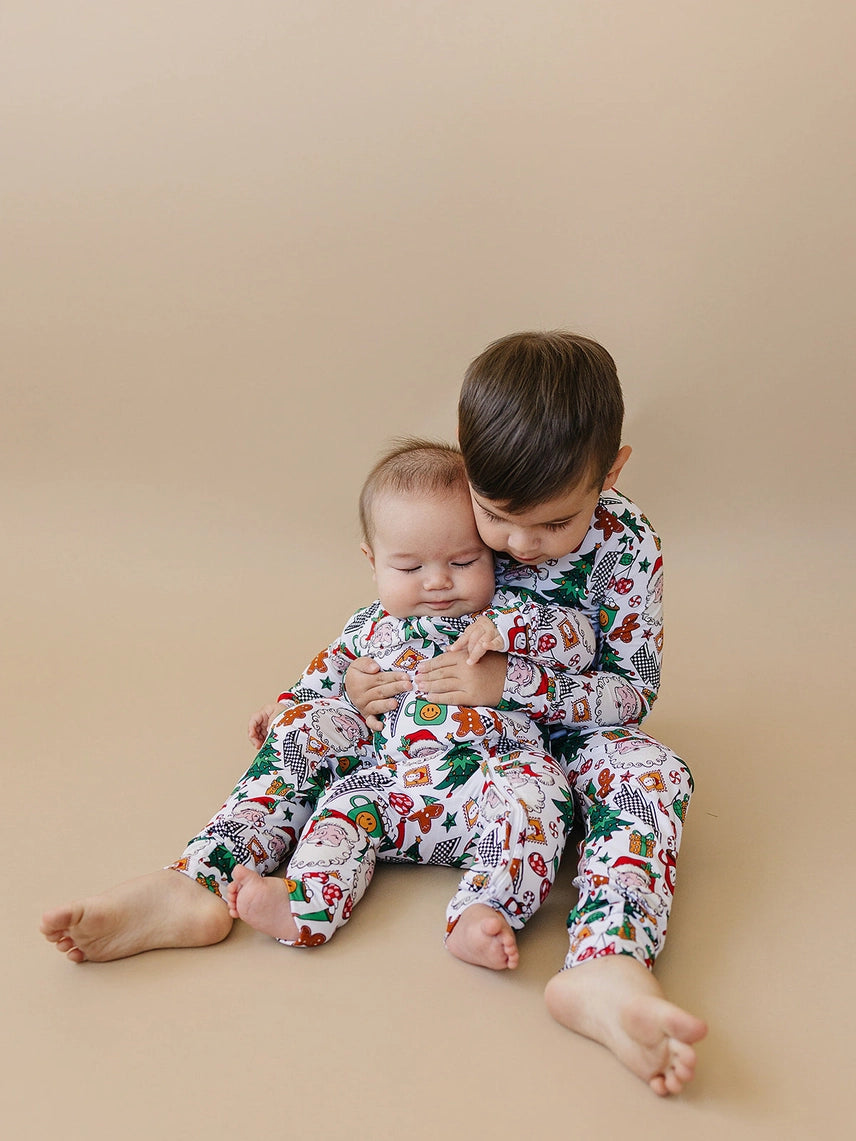 Chrismas Vibes Bamboo Jammies- zippy