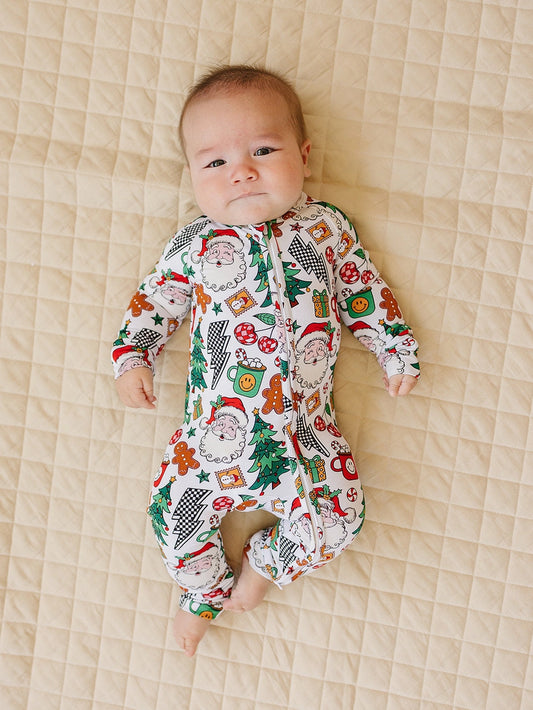 Chrismas Vibes Bamboo Jammies- zippy