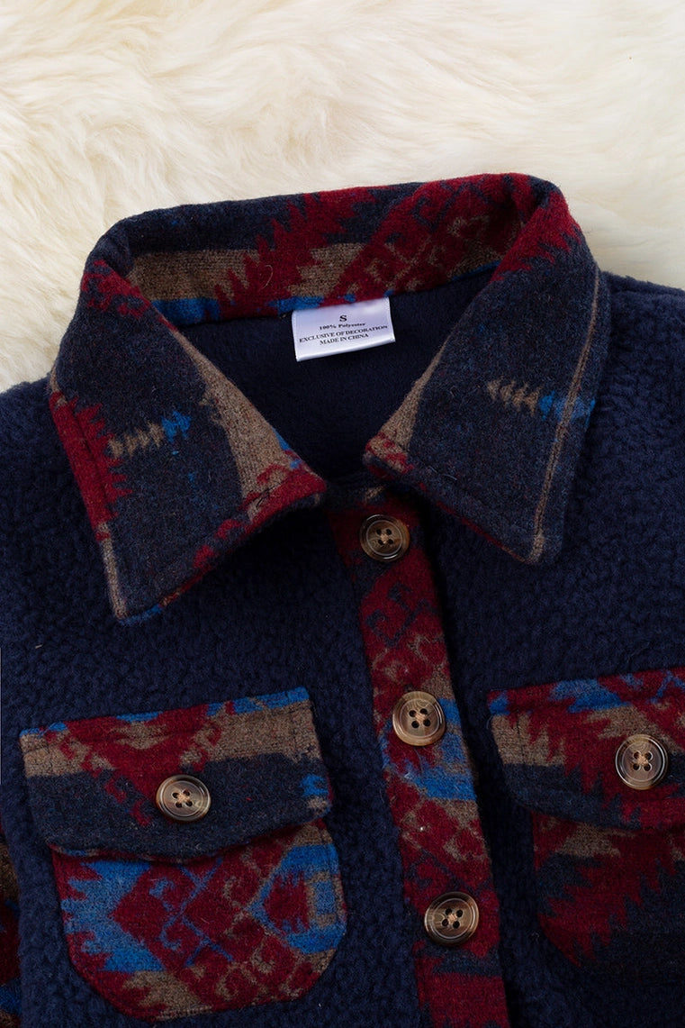 Navy Aztec Vibes Jacket