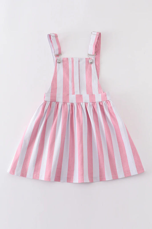 Pink Stripe Overall Dress