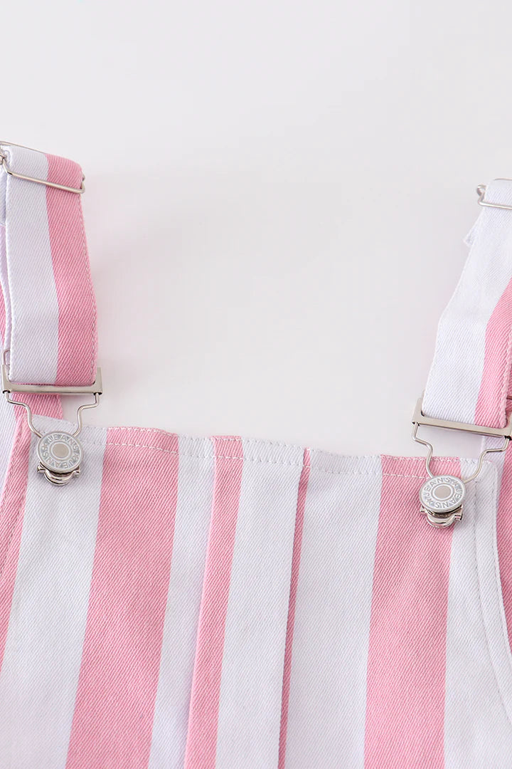 Pink Stripe Overall Dress