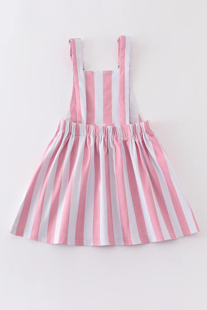 Pink Stripe Overall Dress