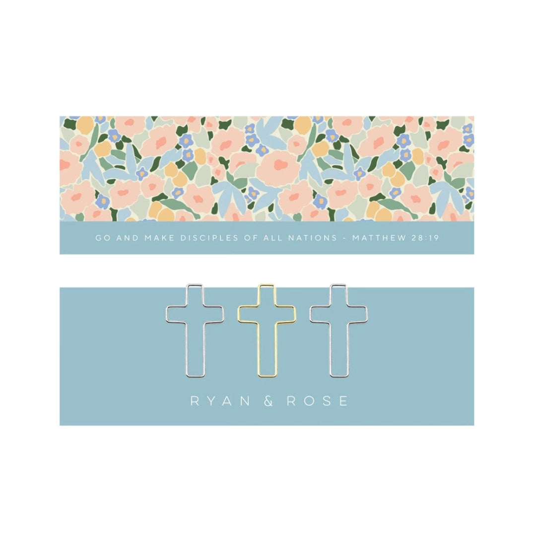 Ryan&Rose Bookmark+Cross Paper Clips