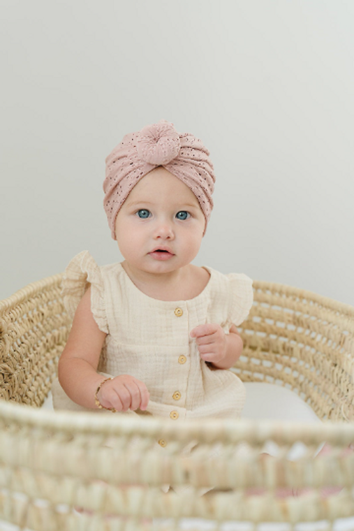 Rose Eyelet Turban